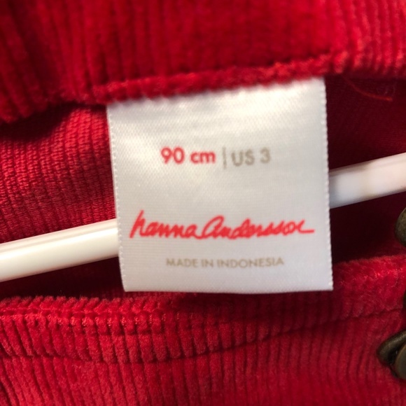 Hanna Andersson Red Corduroy Jumper Dress US 3 / 90 cm - Picture 3 of 3